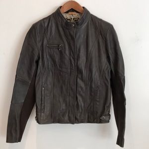 Mark New York grey leather jacket